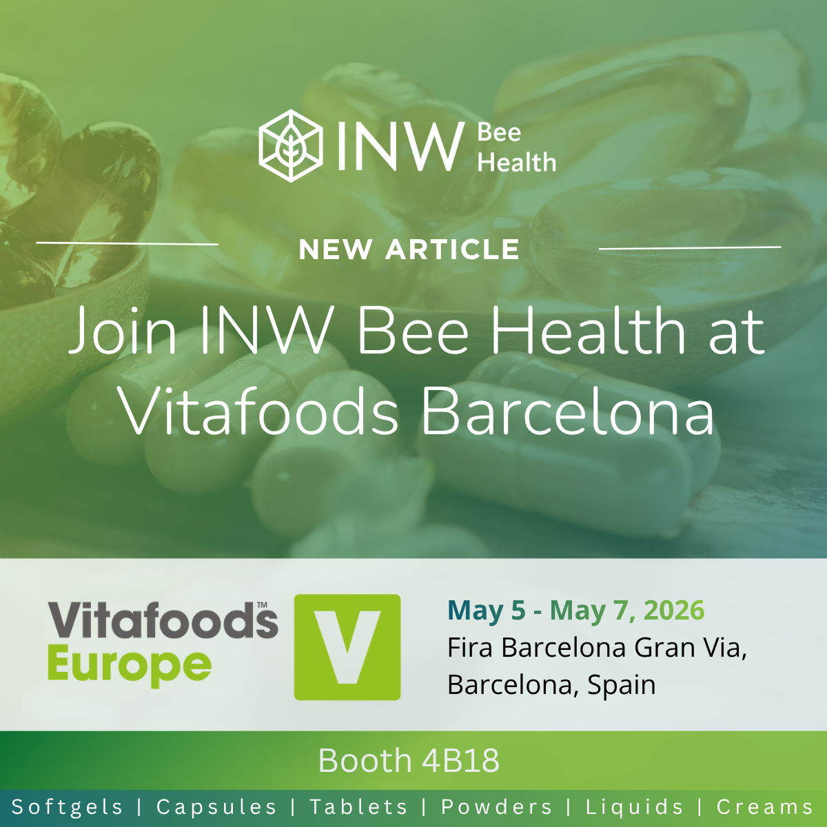 Join INW Bee Health at Vitafoods Barcelona